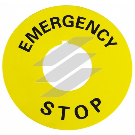Табличка маркувальна EMERGENCY STOP жовта кругла, Аско-Укрем
